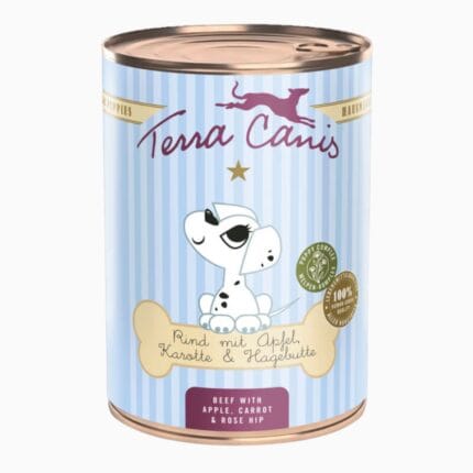 Terra Canis Puppy-Buey con manzana, zanahoria y escaramujo