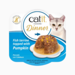 Catit Cuisine Dinner - Tarrina de Pescado con Capa de Calabaza para Gatos