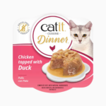 Catit Cuisine Dinner - Tarrina de Pollo con Capa de Pato para Gatos