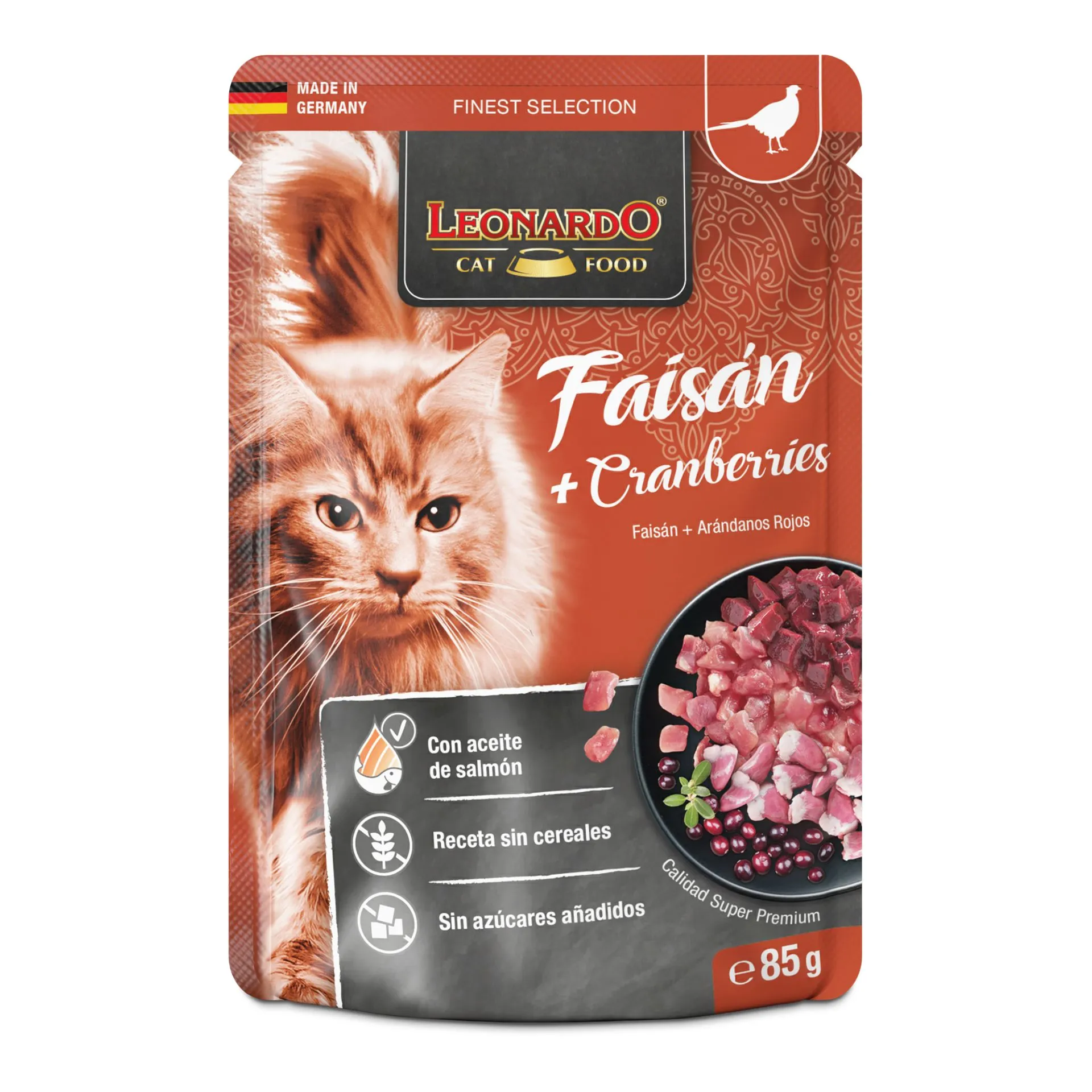 bl-fs-fasan-cranberries-85g-front-es_1920x1920 Leonardo - Paté Faisán con Arándanos Azules Para Gatos - Imagen 1