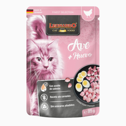 Composición y análisis nutricional del paté de ave con huevo Leonardo para gatos