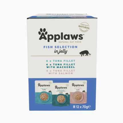 Applaws sobres pescado en gelatina para gatos, pack de 12 sobres de 70 g