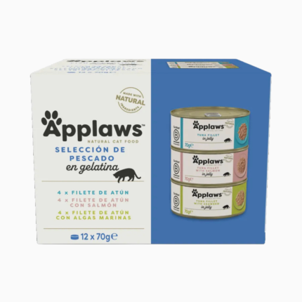 Applaws latas pescado en gelatina para gatos, pack de 12 latas de 70 g